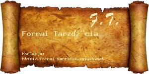 Forrai Tarzícia névjegykártya